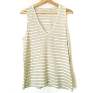 Madewell | Whisper Cotton V-Neck Baker Stripe Tank
